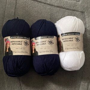 NEW Yarn Set - Navy and White 3 bundles